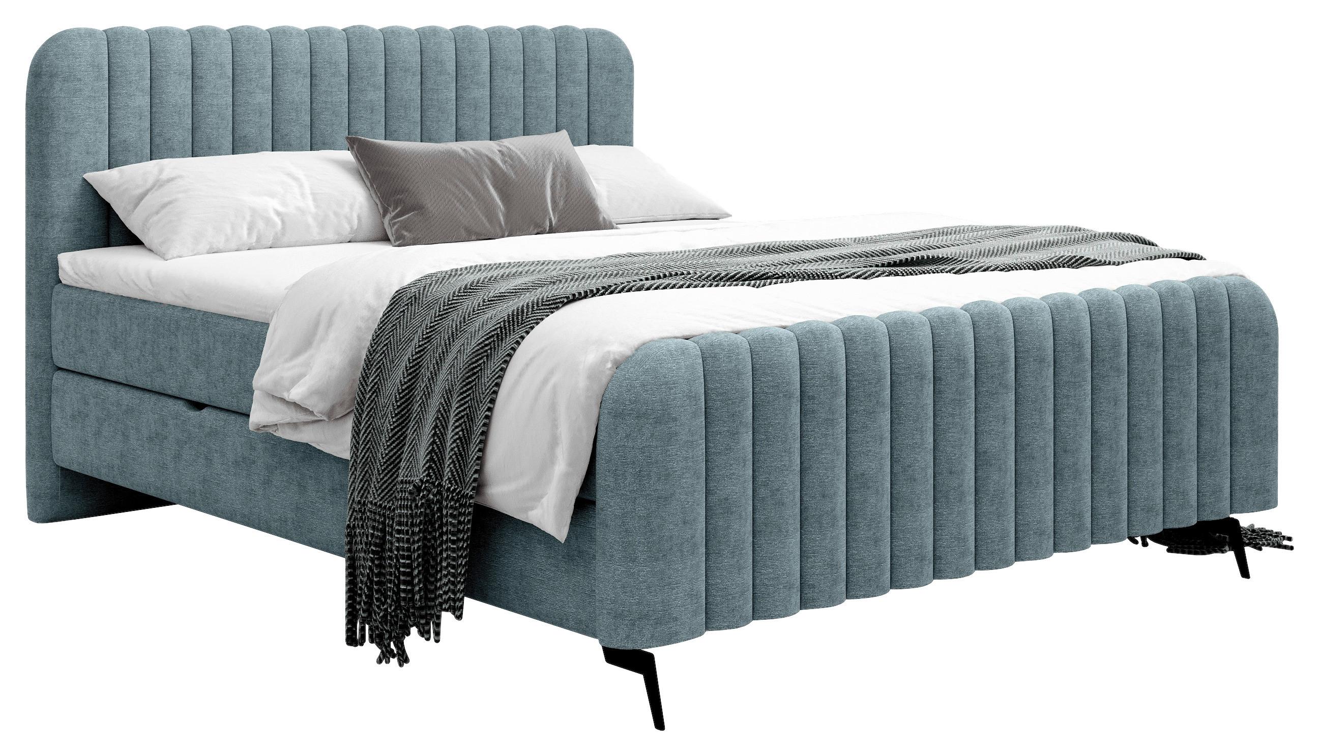 Boxbett Liam Petrol 140x200 Cm - Petrol/Schwarz, MODERN, Holz/Holzwerkstoff (140/200cm) - MID.YOU