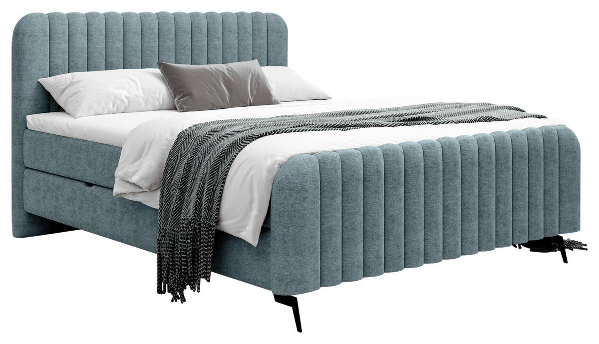 Boxbett Liam Petrol 160x200 Cm - Petrol/Schwarz, MODERN, Holz/Holzwerkstoff (160/200cm) - MID.YOU