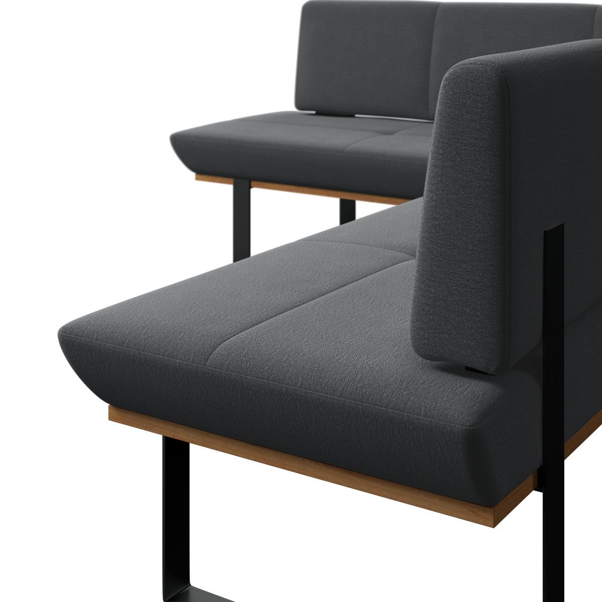 Eckbank Tristan Webstoff schwarz S:175x225cm - Schwarz, MODERN, Holz/Textil (175/225cm) - James Wood