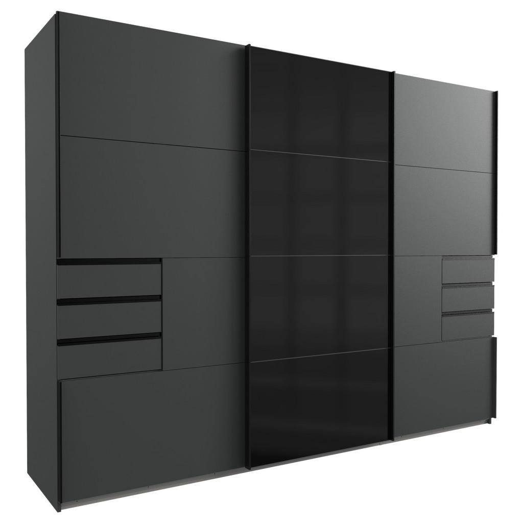 Schwebetürenschrank 270cm Saigon Graphit/schwarz