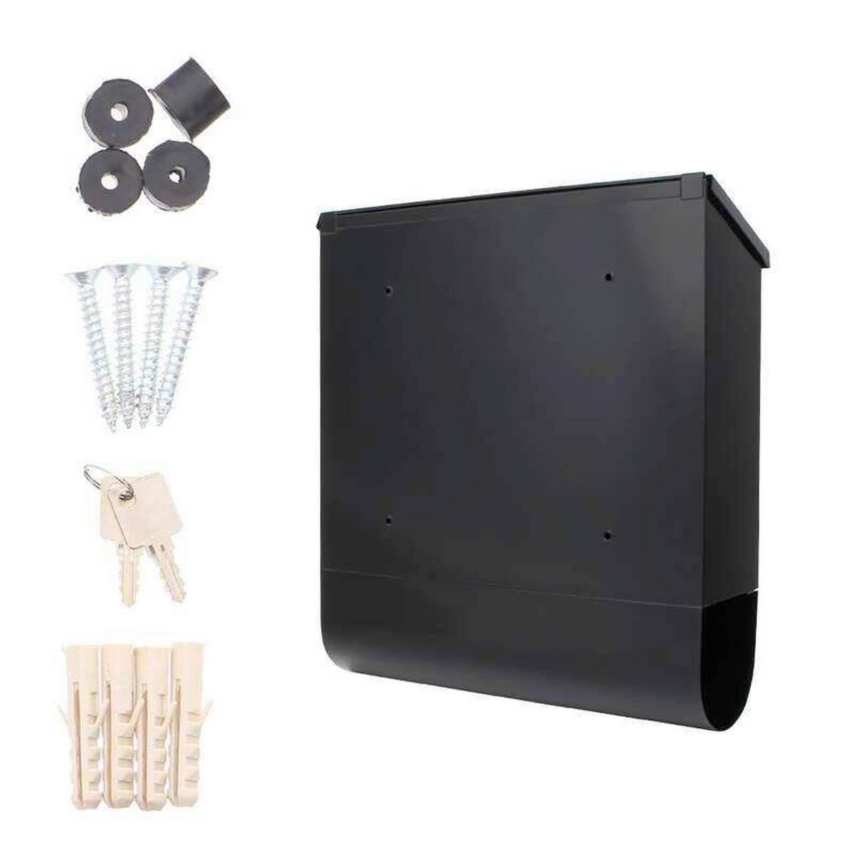 Briefkasten Villaspezialschwarzgrau - Schwarz/Grau, KONVENTIONELL, Metall (36.5/41.5/11.5cm) - ROTTNER