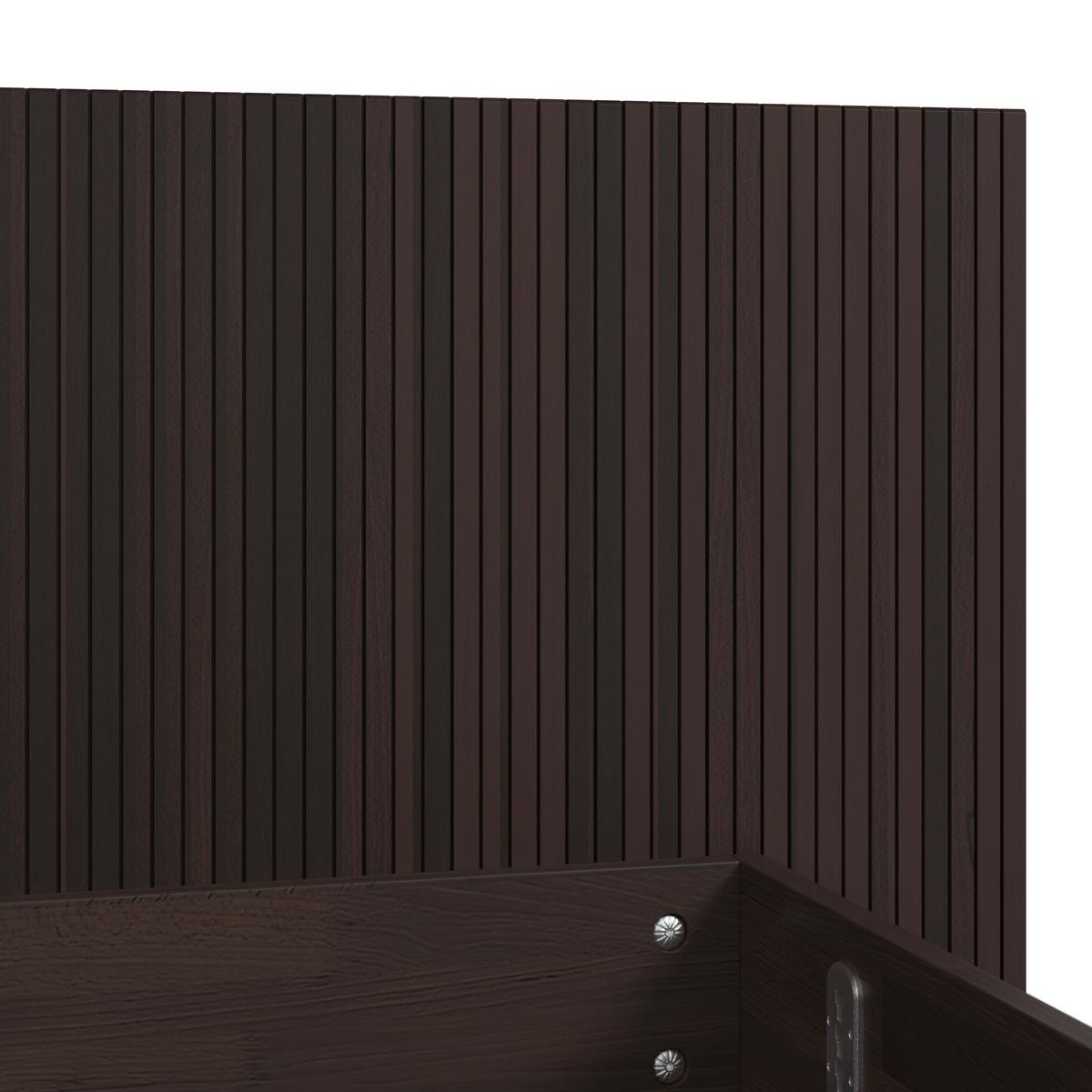 Dřevěná postel DUNA 180×200 cm, dřevo, tmavě hnědá - tmavě hnědá, Moderní, dřevo (180/200cm) - Bessagi Home