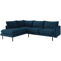 Ecksofa Samos Blau S: 204x267 Cm - Blau/Schwarz, Design, Textil (204/267cm) - Livetastic