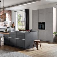 Einbauküche Ston Frei Planbar Modern, Grifflos - Eichefarben/Anthrazit, MODERN, Holzwerkstoff - Vertico