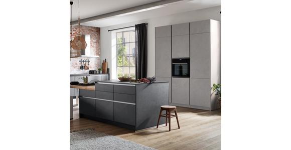 Einbauküche Ston Frei Planbar Modern, Grifflos - Eichefarben/Anthrazit, MODERN, Holzwerkstoff - Vertico