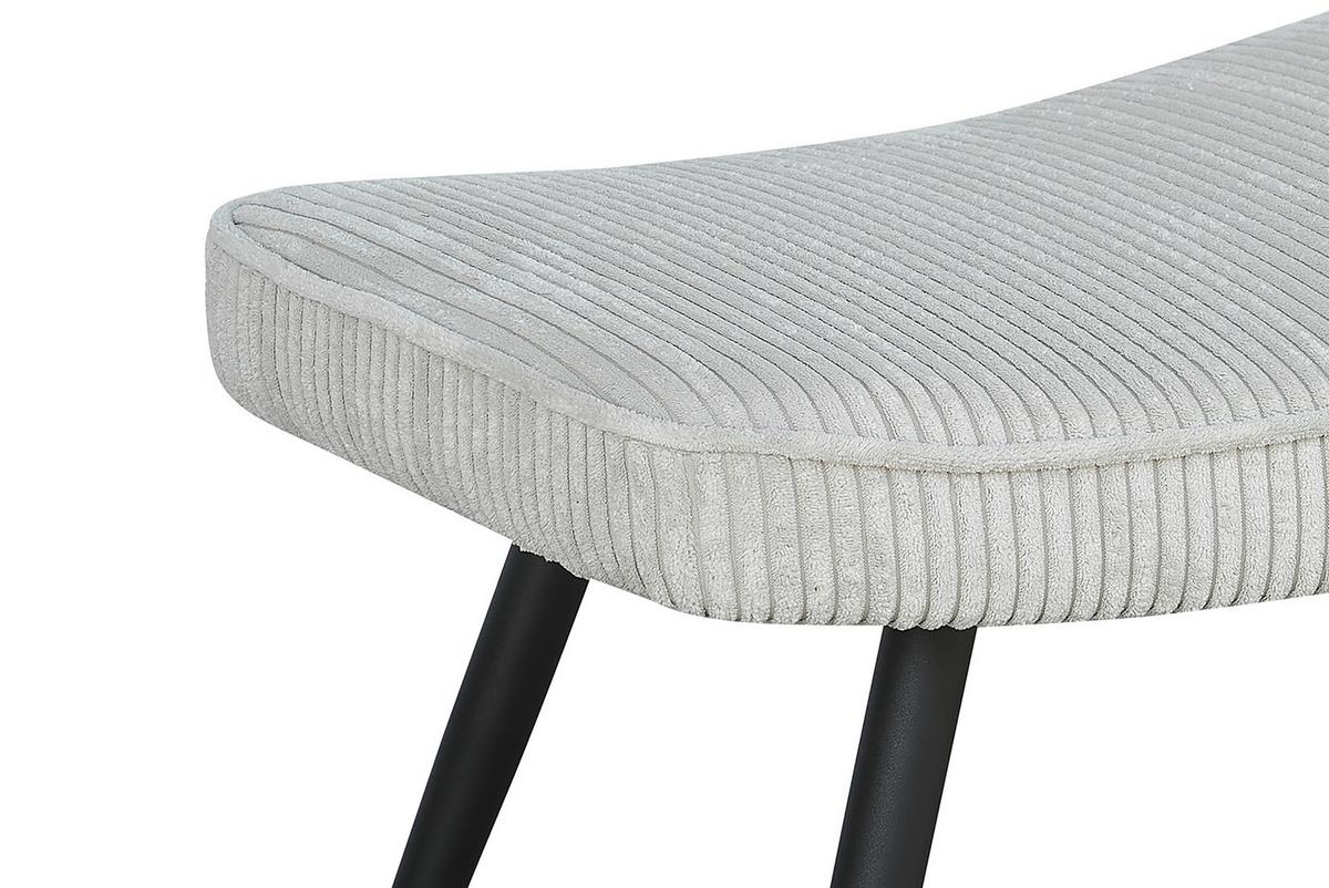 Hocker Uta Elfenbein B: 60 cm - Elfenbein/Schwarz, Basics, Textil (60/39/41cm) - MID.YOU