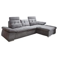 Sedacia súprava s rozkladom Nalo tmavosivá - strieborná/tmavosivá, Konventionell, kompozitné drevo/textil (268/170cm) - MID.YOU
