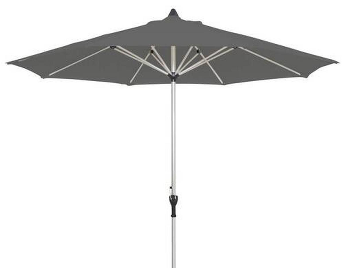 Sonnenschirm Acapole DM: 270 cm Anthrazit/Platinfarben - Platinfarben/Anthrazit, Basics, Textil/Metall (270cm) - Gardenson