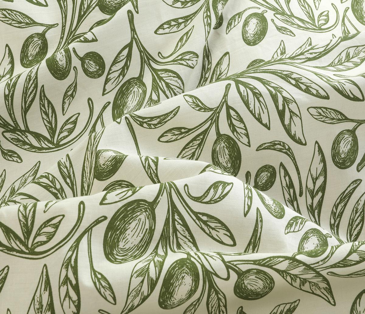 BETTWÄSCHE OLIVES - Weiß/Grün, MODERN, Textil - Luca Bessoni
