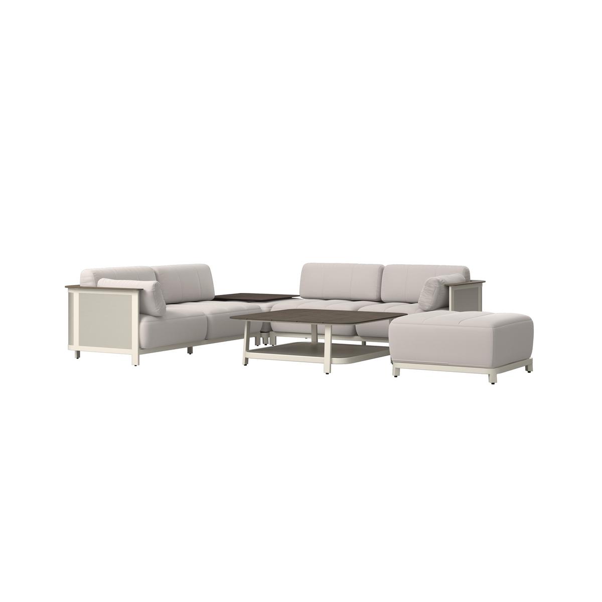 TERASOVÁ SEDACIA SÚPRAVA MARA - biela/svetlosivá, Modern, kov/textil (269/269cm) - Bessagi Garden