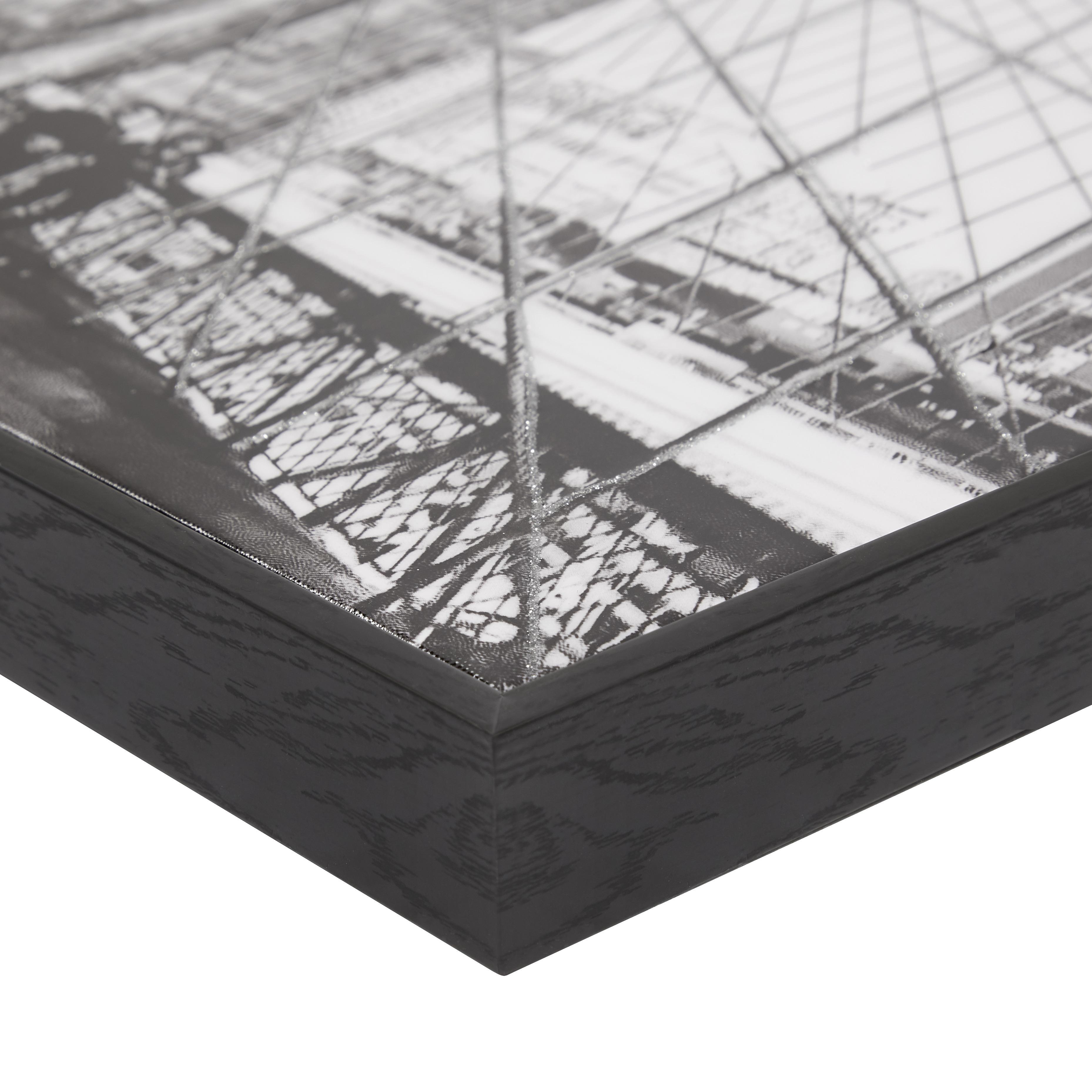 Leinwandbild Brooklyn Bridge Schwarz/Weiß 120x40 cm - Silberfarben/Schwarz, MODERN, Holz/Kunststoff (120/40/3,5cm) - Luca Bessoni