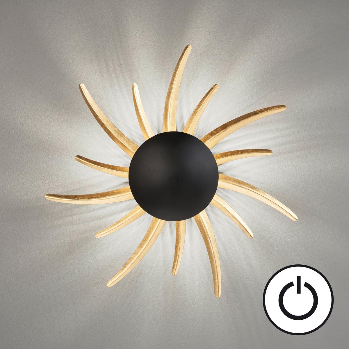 LED-Wandleuchte 30545 Sol - Goldfarben/Schwarz, Design, Metall (45/10cm) - Fischer & Honsel
