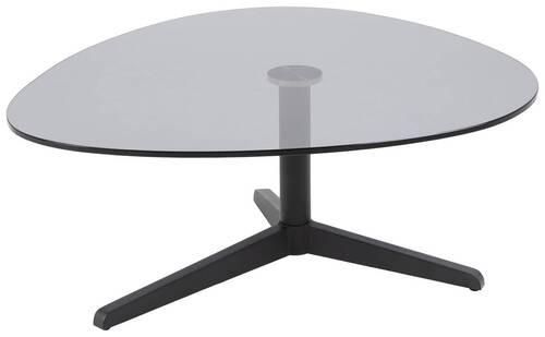 Couchtisch Barnsley - Schwarz/Grau, Design, Glas/Metall (84/77/34cm) - MID.YOU