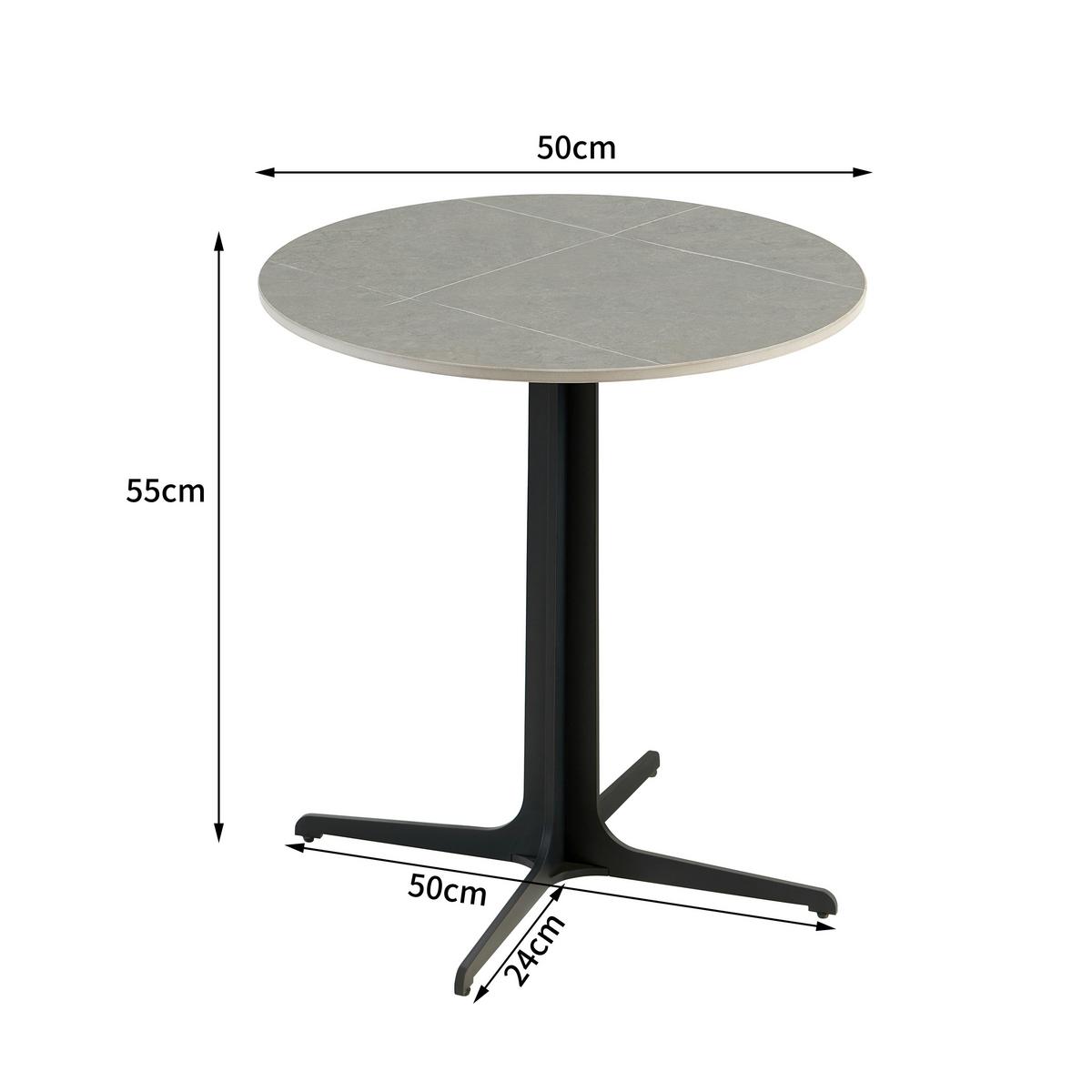 Couchtisch Grey Pearl 1 - Schwarz/Grau, MODERN, Keramik/Metall (50/55/50cm)