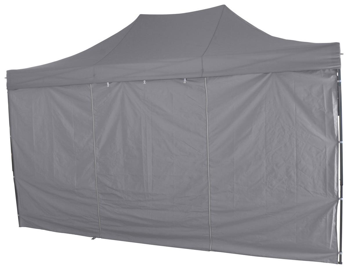 Pavillon L30550 450x300 cm Mit Seitenwände - Grau, KONVENTIONELL, Textil/Metall (450/330/300cm) - Siena Garden