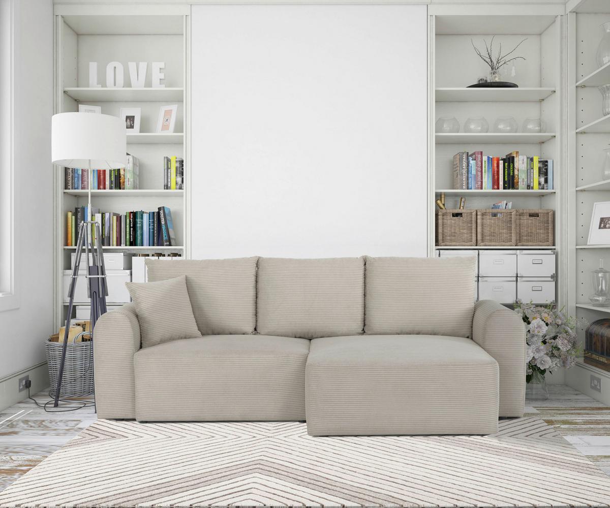 Ecksofa Joni Beige S: 250 cm - Beige, Design, Textil (250/151cm) - MID.YOU