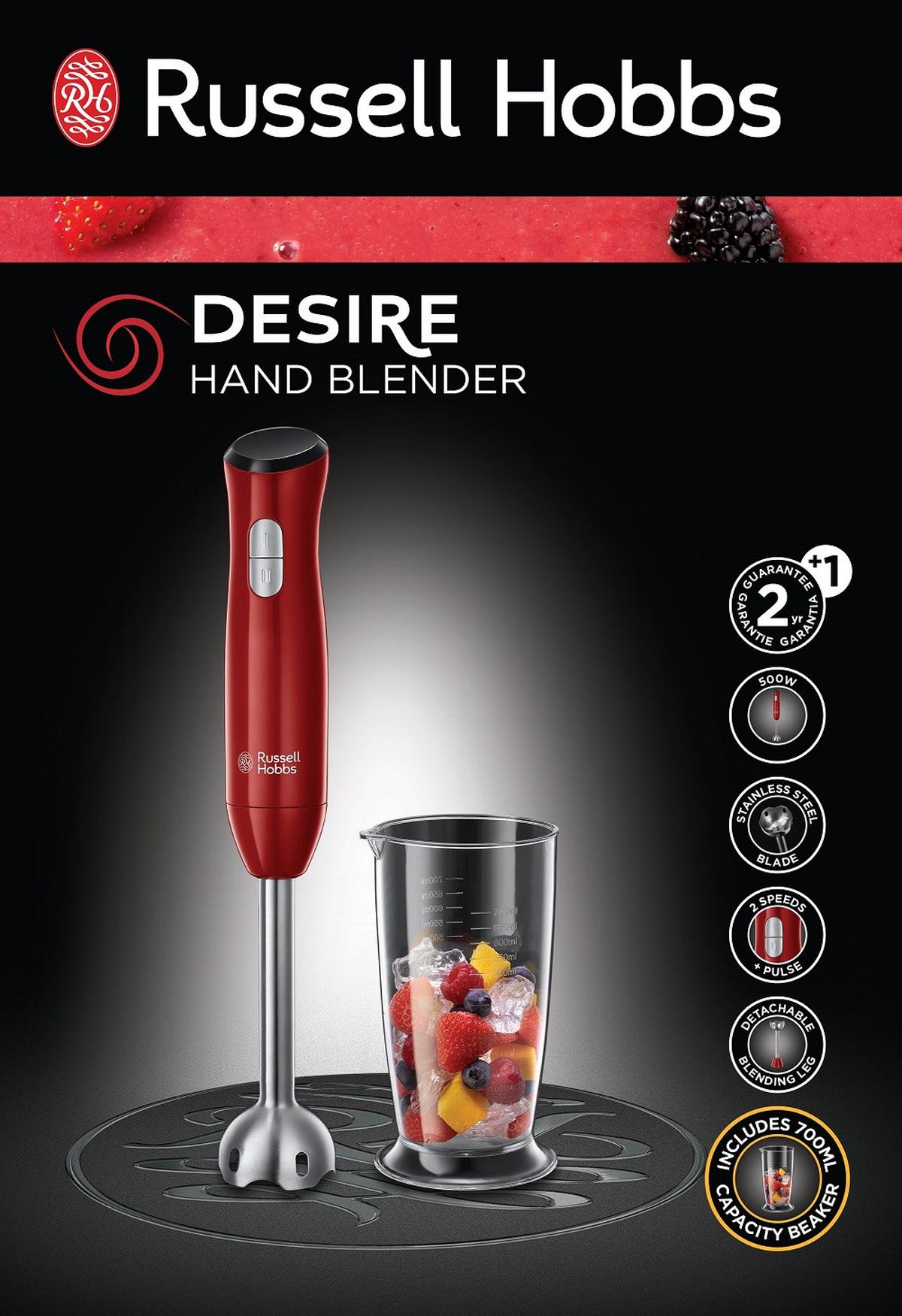 Botmixer Russell Hobbs Desire - piros, Basics, műanyag/fém