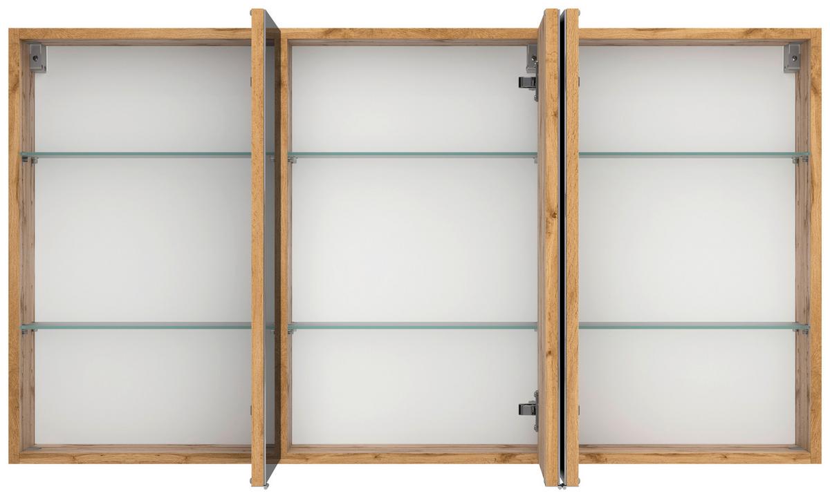 Spiegelschrank Arosa 3 Spiegeltüren 120x64 cm - Eiche Wotan, MODERN, Glas/Holzwerkstoff (120/64/20cm) - Held