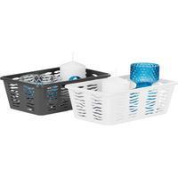 Tárolókosár Zebra - antracit/fehér, Konventionell, műanyag (25/15,8/8,1cm) - Homezone