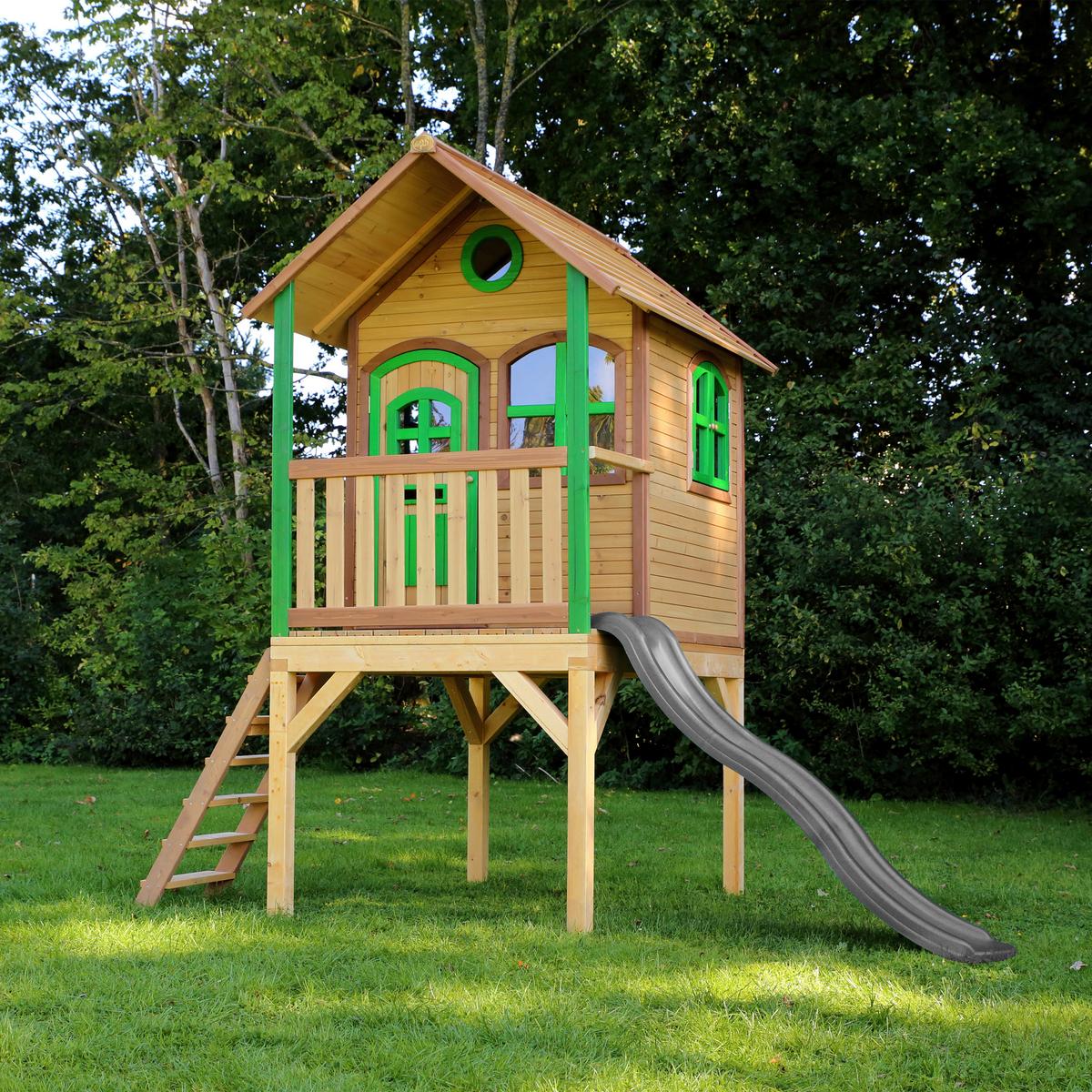 Spielhaus A030.037.80 - Braun/Grau, KONVENTIONELL, Holz (318/272/191cm) - Ambia Garden