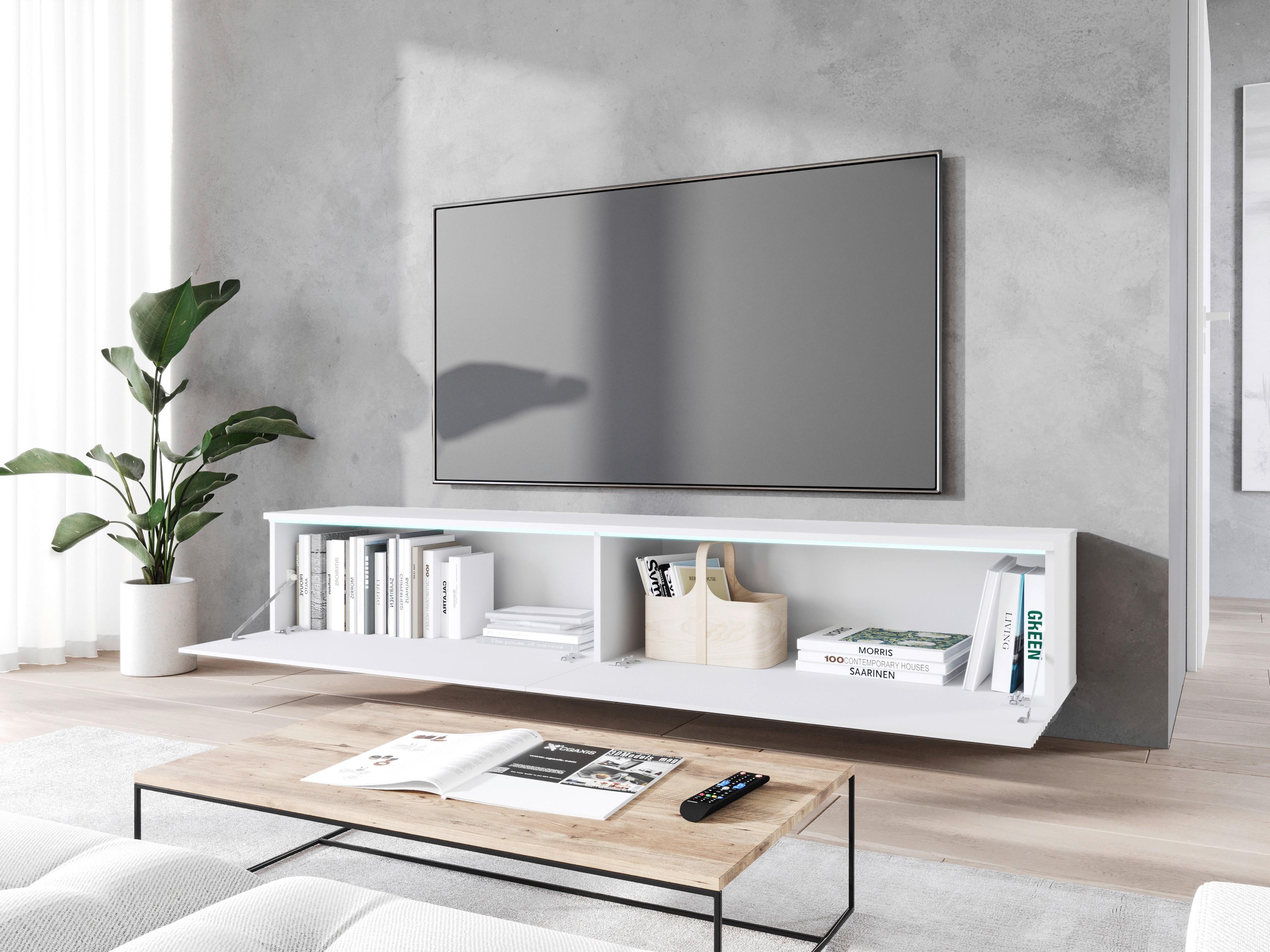 NÍZKA KOMODA D180 WEISS B: 180 CM - sivá/biela, Lifestyle, kompozitné drevo/plast (180/30/33cm) - P & B