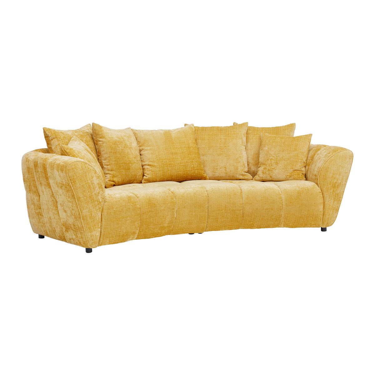 Velká pohovka BONELLI, žlutám s polštáři - černá/žlutá, Moderní, textil/plast (280/74cm) - Mömax