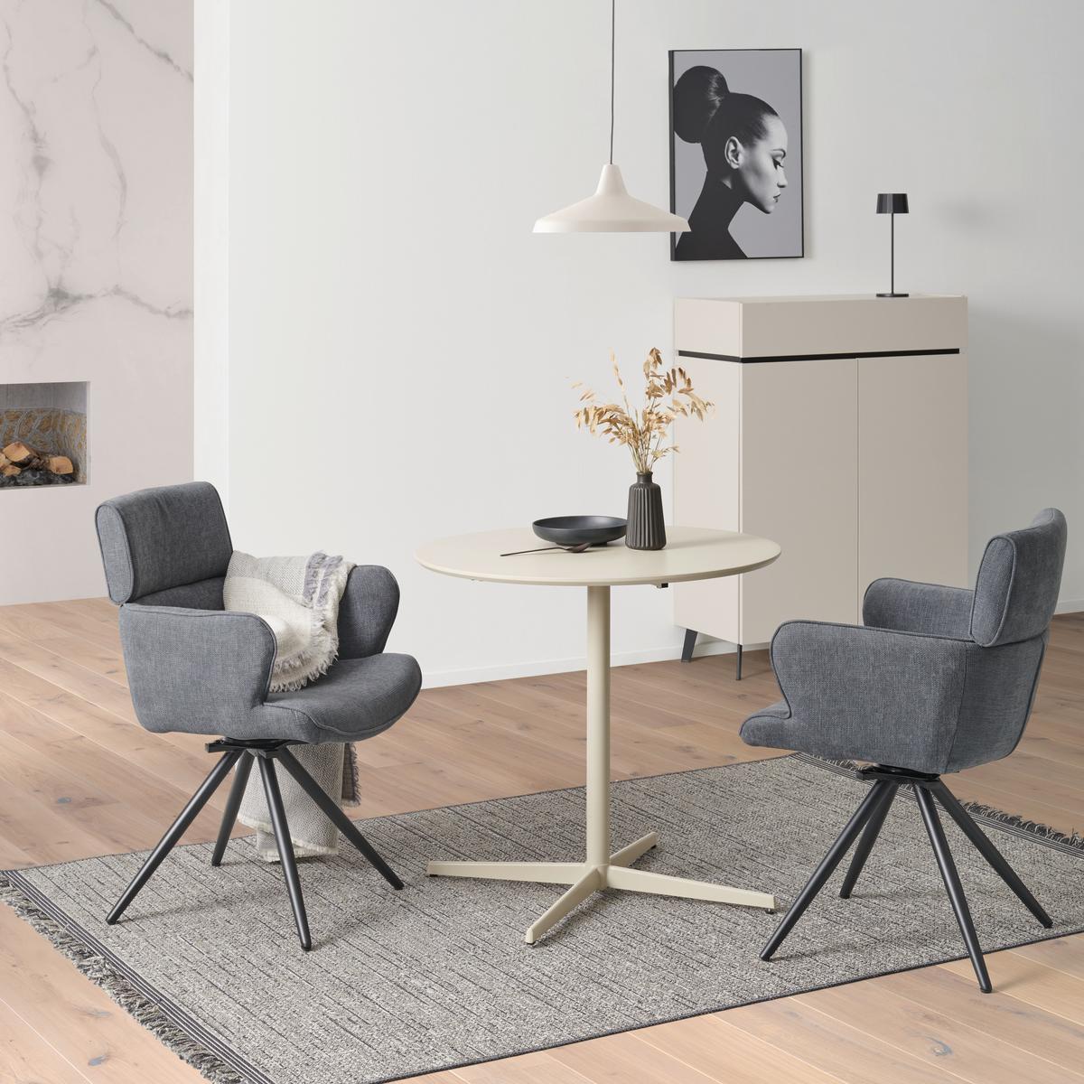 Esstisch Mahir Mdf Kashmir, B: 80 cm - Kaschmir, KONVENTIONELL, Holzwerkstoff/Metall (80/76/80cm) - P & B