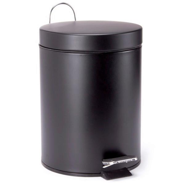 Kosmetikeimer Unis 3l Schwarz Metall DxH 17x25 - Schwarz, Basics, Kunststoff/Metall (17/25cm) - Spirella