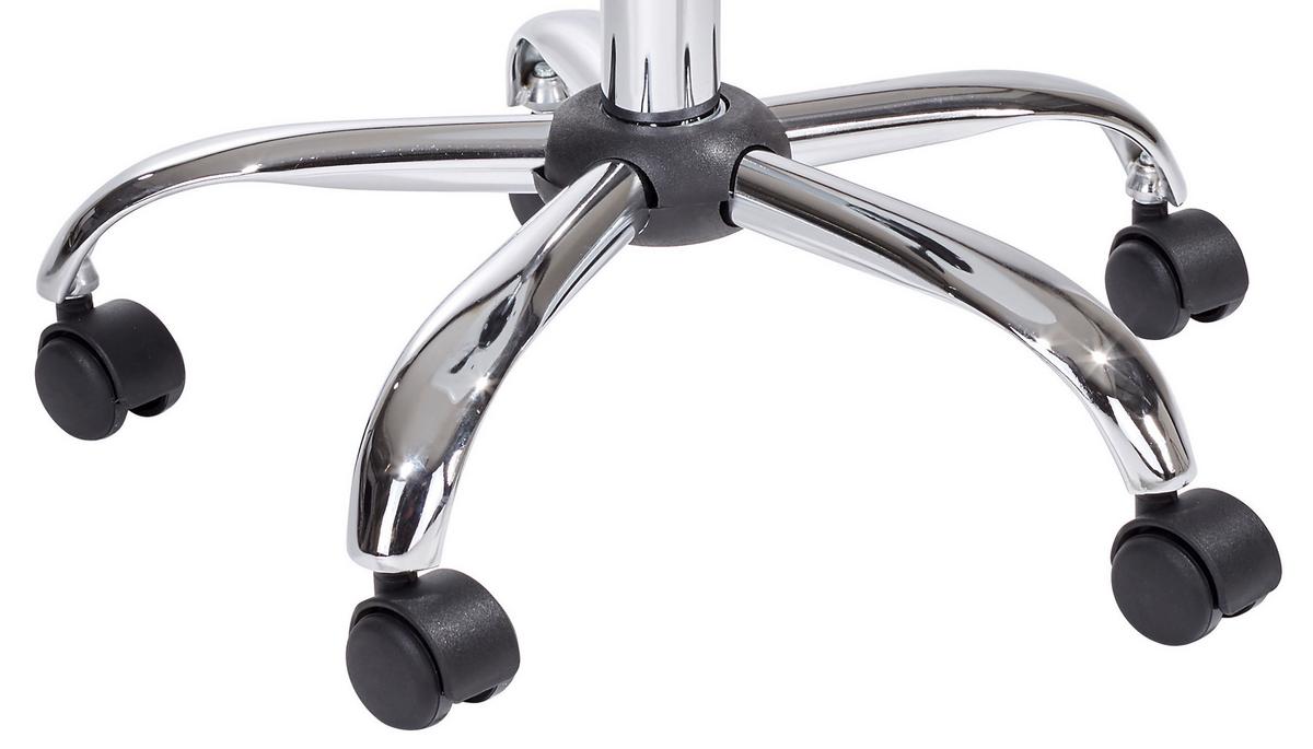 Drehstuhl Levi höhenverstellbar Weiß - Chromfarben/Schwarz, MODERN, Kunststoff/Textil (57,50/81-93/47cm) - MID.YOU