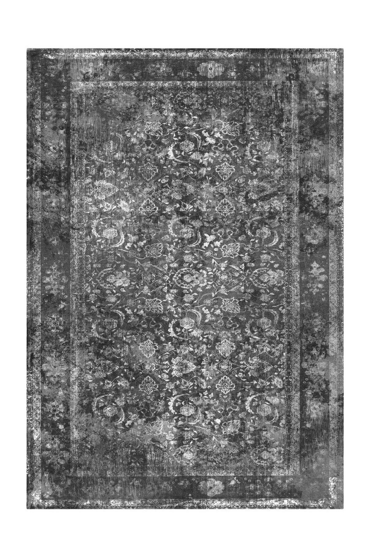 Flachwebteppich Vintage 8404 Grau, 140x200 cm - Grau, KONVENTIONELL, Textil (140/200cm)