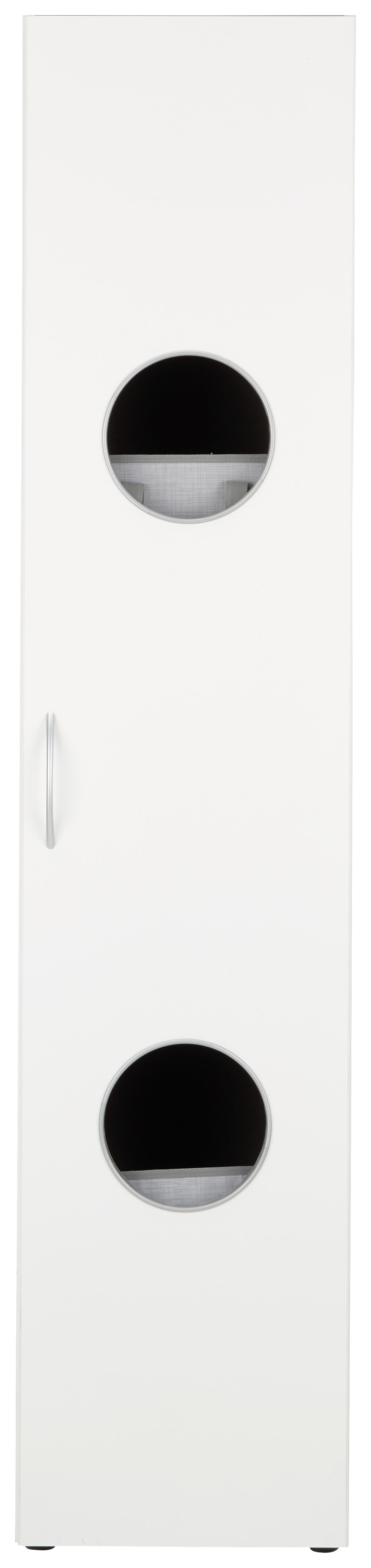 Skříň Mrk - bílá/barvy hliníku, Konvenční, kompozitní dřevo/plast (40/185cm) - Modern Living