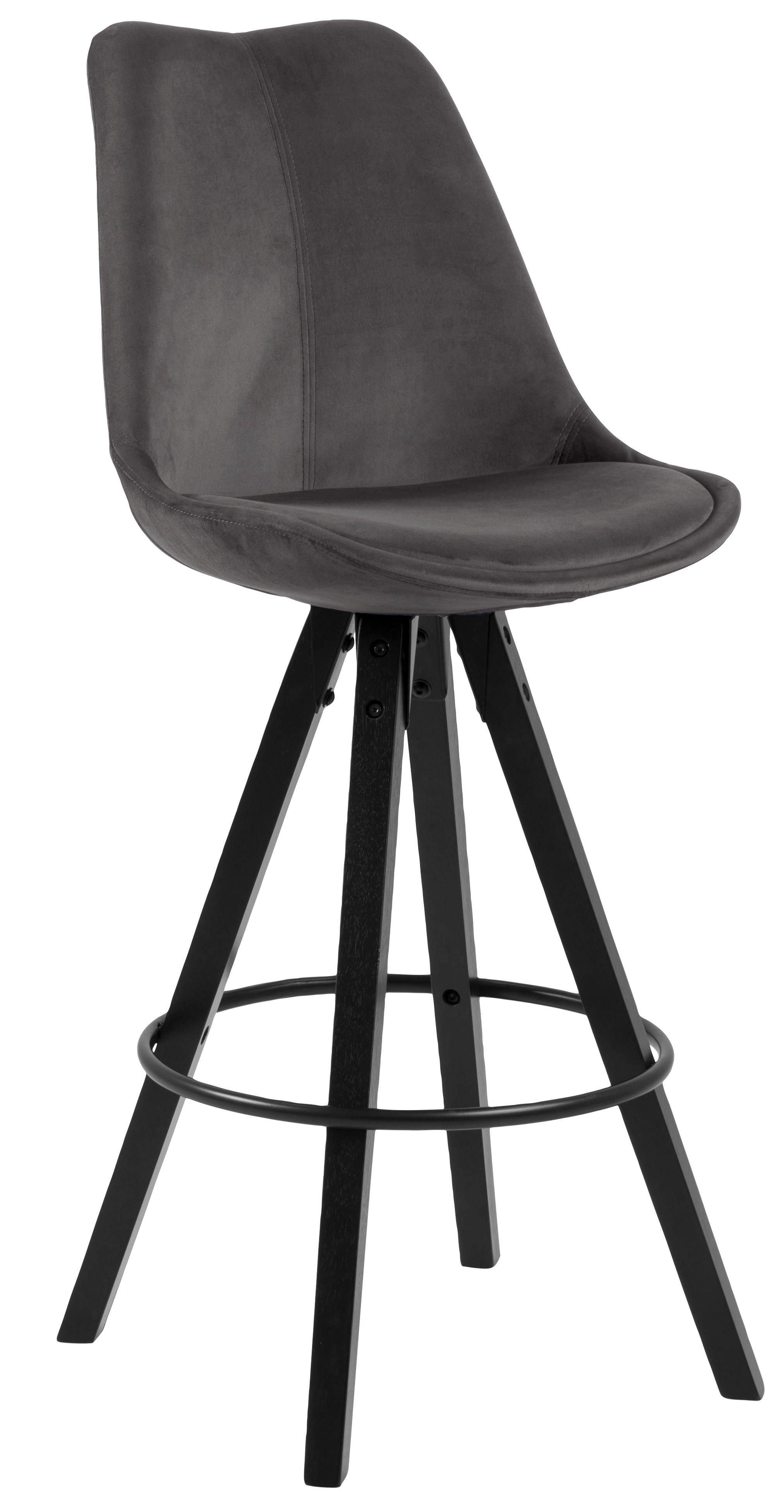 Barová Židle Dima Tmavě Šedá - černá/tmavě šedá, Design, kov/dřevo (48/112/56cm) - Carryhome