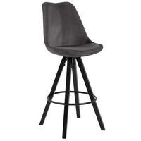 Barová židle DIMA tmavě šedá - černá/tmavě šedá, Design, kov/dřevo (48/112/56cm) - Carryhome