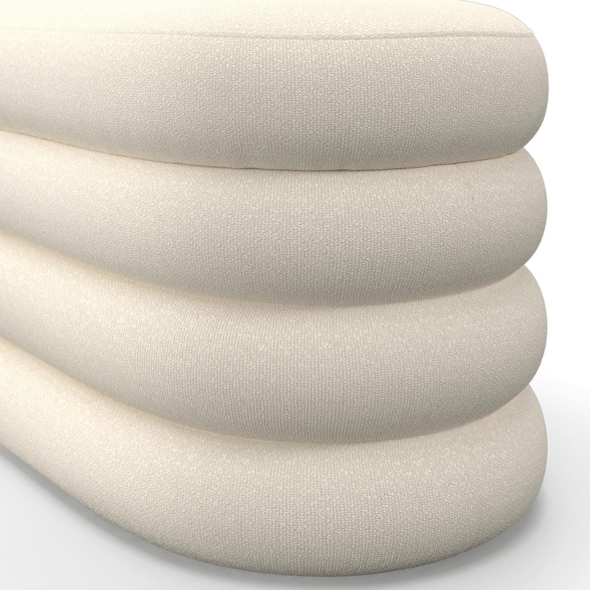 Taburetová lavice LORENA polstrovaná, béžová - béžová, Moderní, dřevo/textil (110/47/45cm) - Bessagi Home