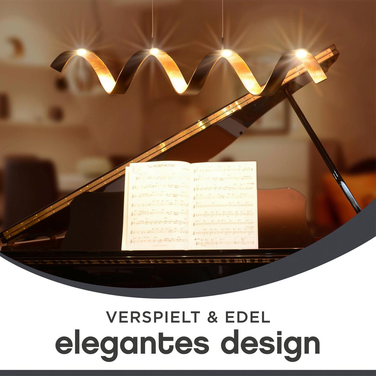 Led-deckenleuchte Helix Led-Helix-S4 Ner - Goldfarben/Schwarz, Design, Metall (80/13,5/120cm)