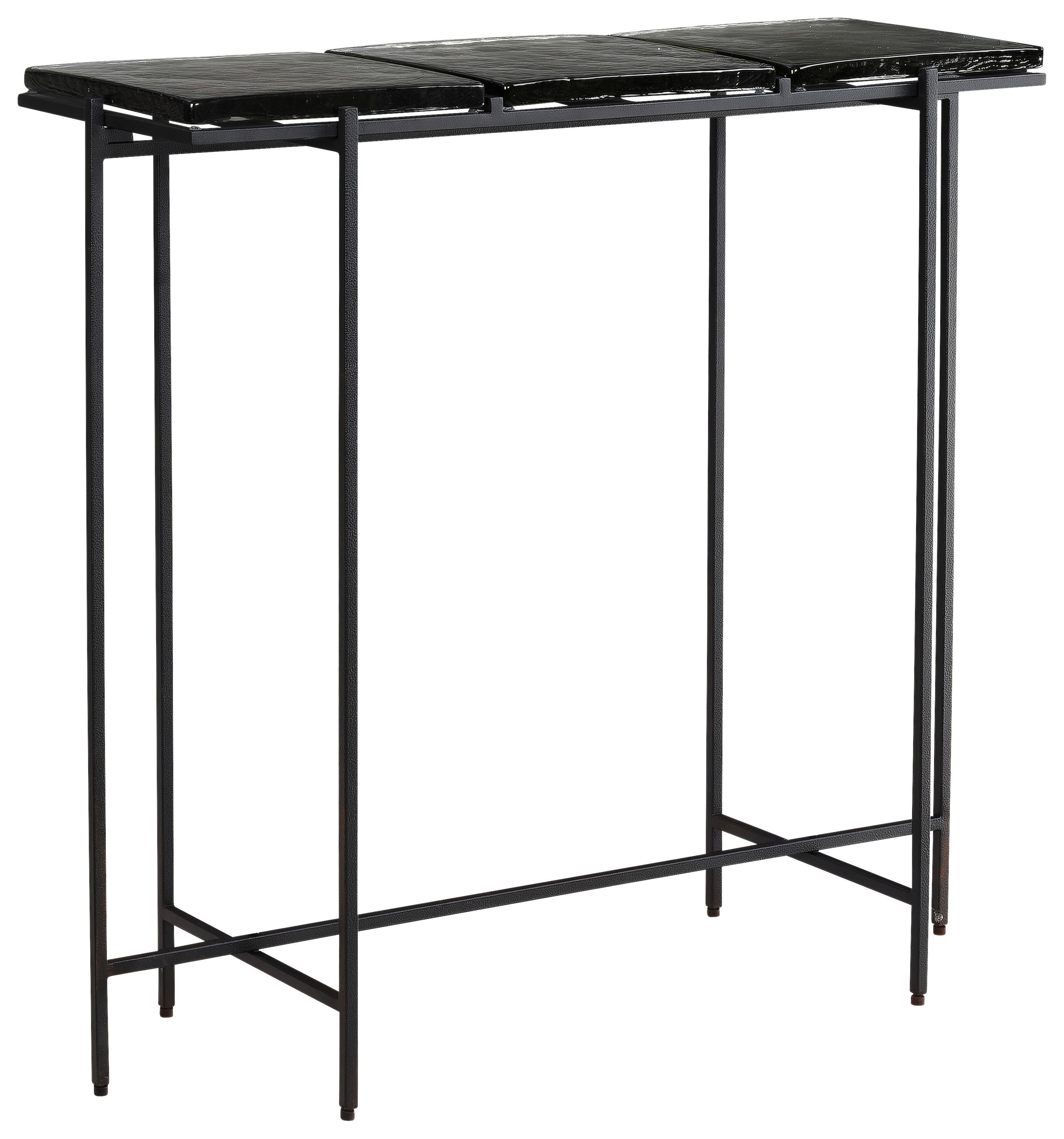 Konsolentisch Schwarz B: 90 cm - Schwarz, Design, Glas/Metall (90/29/85cm) - MID.YOU