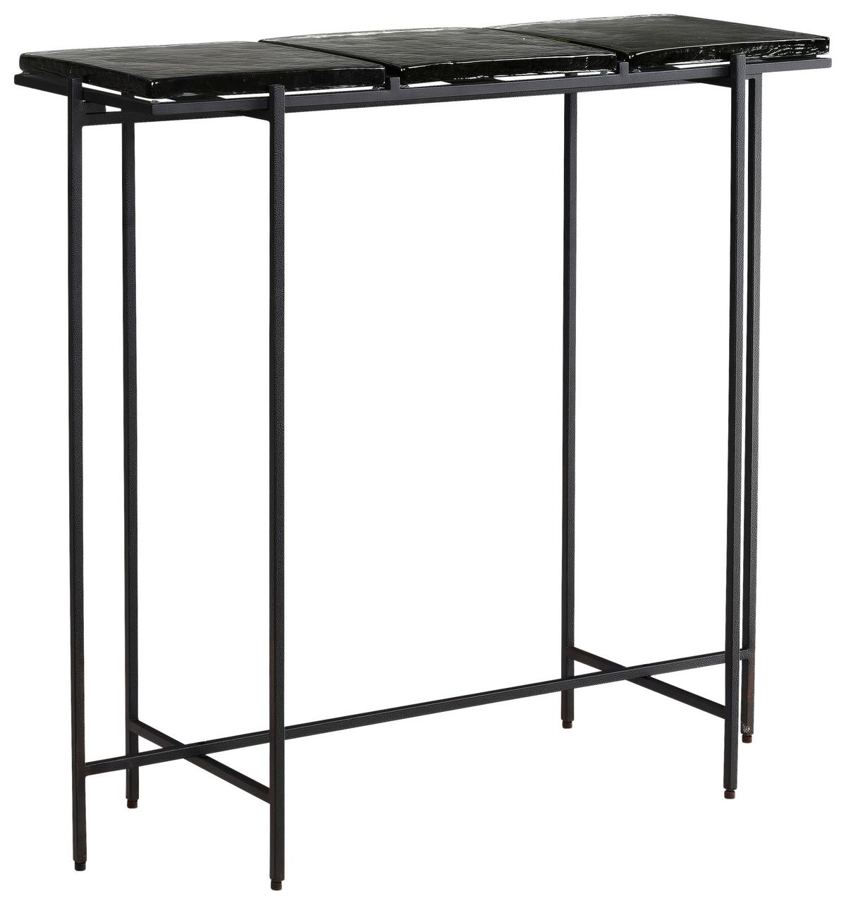Konsolentisch Schwarz B: 90 cm - Schwarz, Design, Glas/Metall (90/29/85cm) - MID.YOU