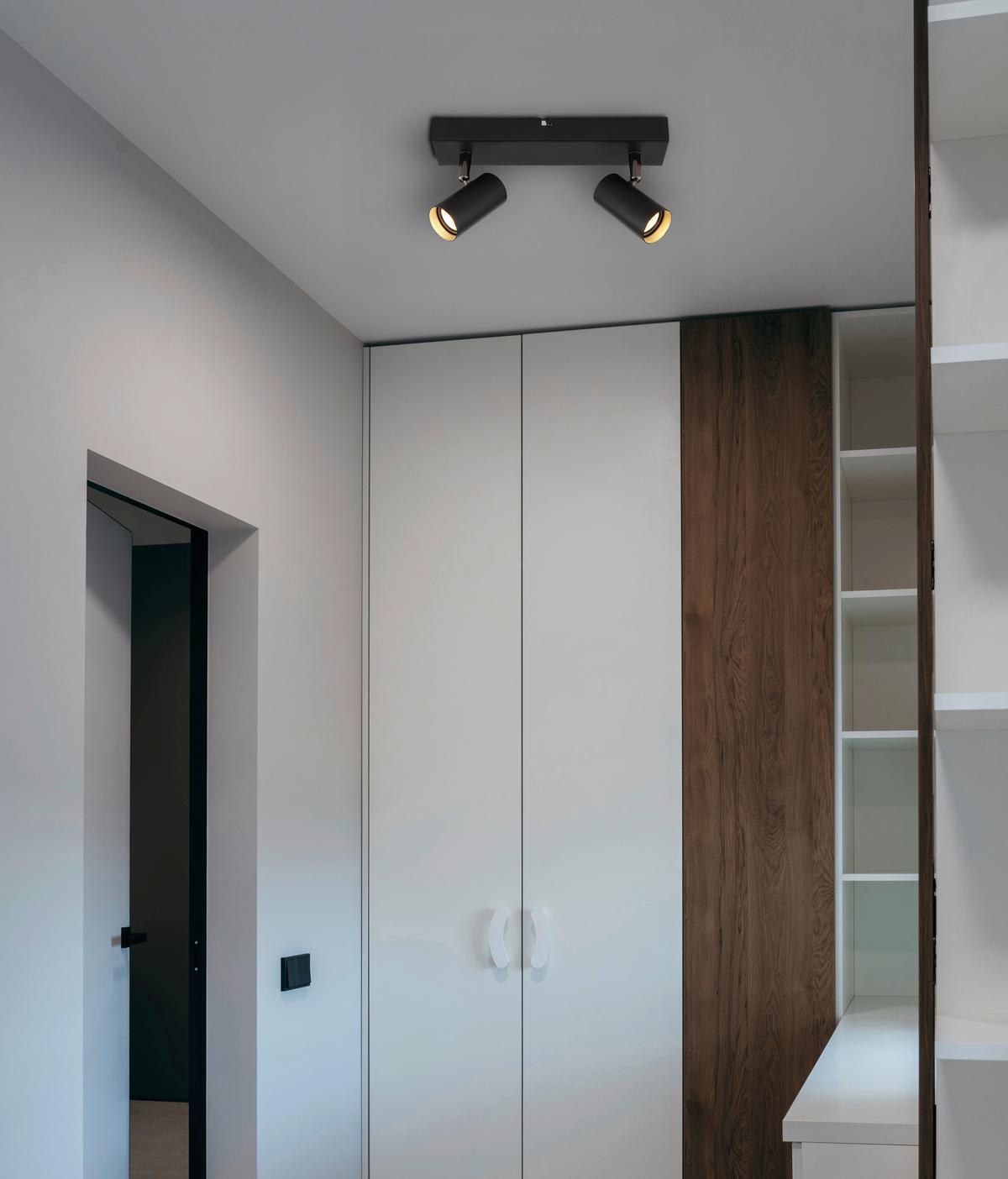 LED-Strahler 3000k, 930lm - Schwarzchrom/Schwarz, Design, Metall (26/6/11cm) - Globo