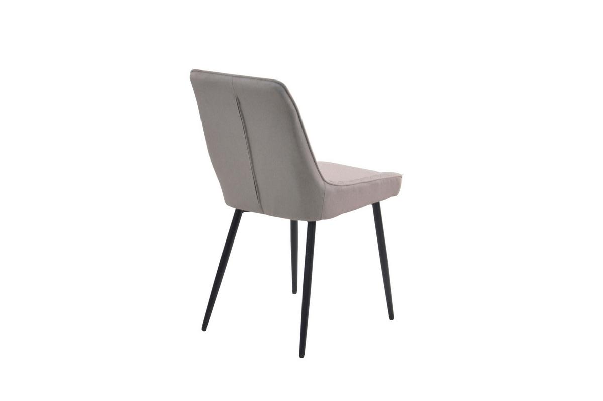 Stuhl-set Hellgrau, B: 52cm - Hellgrau/Schwarz, Design, Textil/Metall (52/86/56cm) - Livetastic