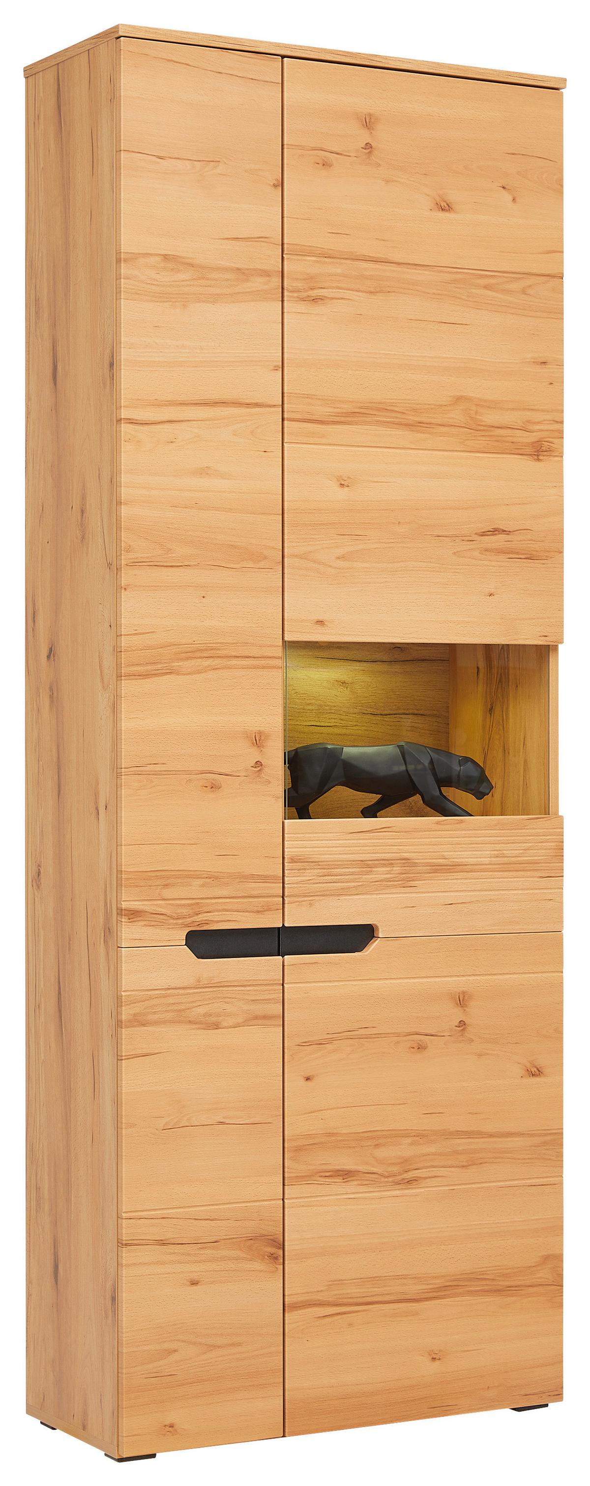 Vitrin Alana - Modern, faalapú anyag/Üveg (71,8/195,4/33cm)