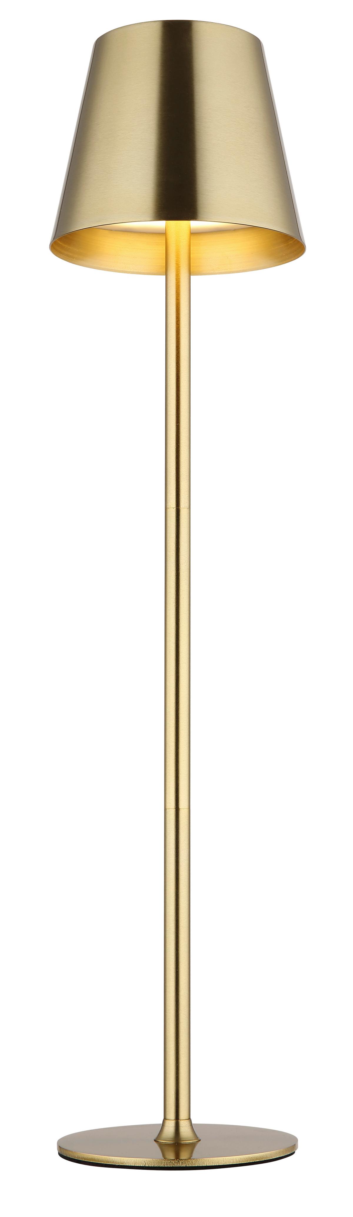 Akku-Tischleuchte 58438m Vannie - Messingfarben/Schwarz, Design, Kunststoff/Metall (11,2/47cm) - Globo