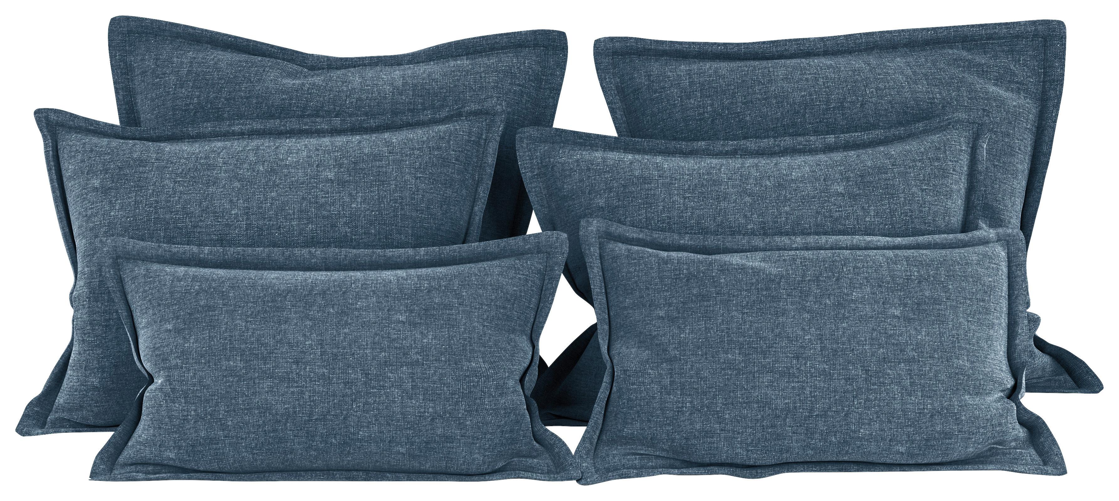 Zierkissenset Chenille Petrol 6-Teilig - Petrol, MODERN, Textil (70-50/60-25/10cm) - MID.YOU
