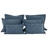 Zierkissenset Chenille Petrol 6-Teilig - Petrol, MODERN, Textil (70-50/60-25/10cm) - MID.YOU