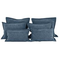 Zierkissenset Chenille Petrol 6-Teilig - Petrol, MODERN, Textil (70-50/60-25/10cm) - MID.YOU