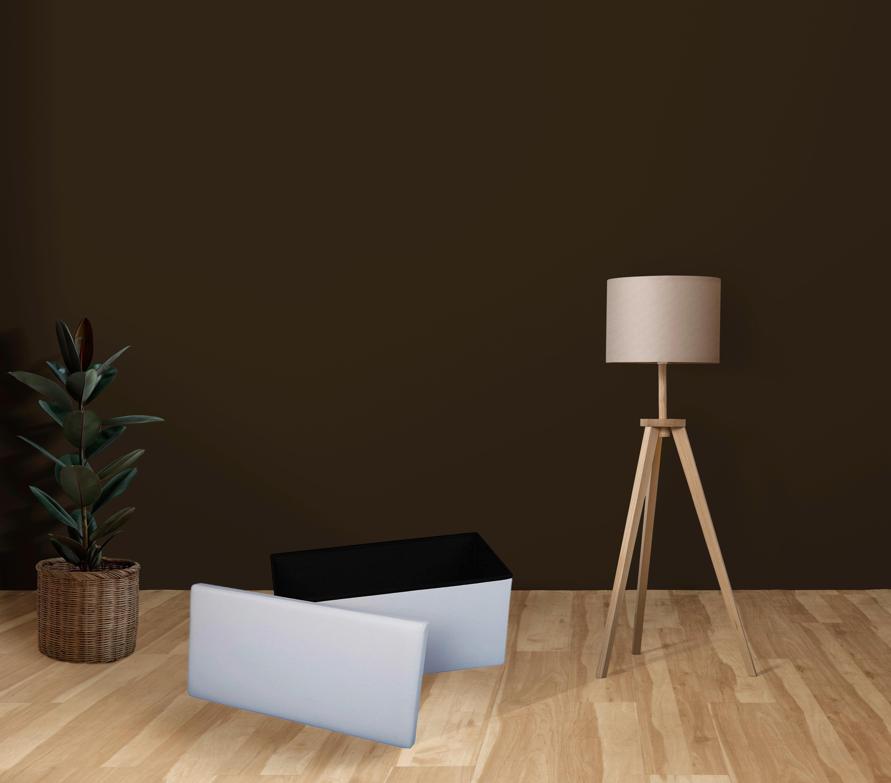 Sitztruhe Seatbox Weiß L: 76 cm Lederlook, mit Stauraum - Weiß, Basics, Kunststoff (76/38/38cm) - Echtwerk