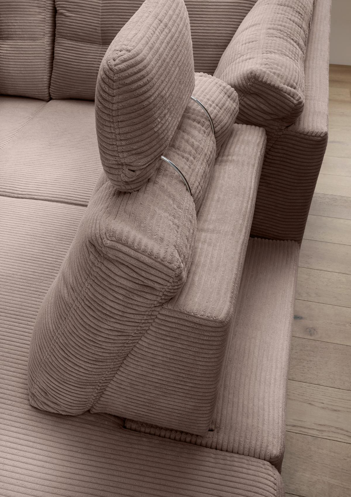 Ecksofa Brizzini Graubraun S: 274x206 Cm - Graubraun/Naturfarben, MODERN, Textil (274/206cm) - Livetastic