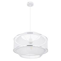 Hängeleuchte H: 150 cm 1-Flammig, Weiß/Chromfarben - Chromfarben/Weiß, Trend, Metall (45/150/28cm) - Globo