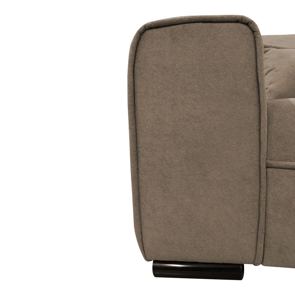 Ecksofa Classic Taupe 270x175 Cm - Taupe/Schwarz, Design, Textil (270/175cm) - MID.YOU