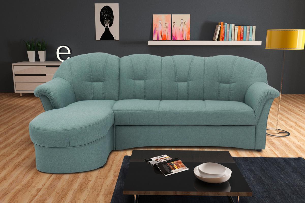 Ecksofa Papenburg Hellblau - Schwarz/Hellblau, KONVENTIONELL, Textil (142/233cm) - MID.YOU