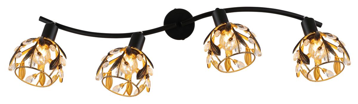 Strahler Mika L: 70 cm Klar Schwarz Goldfarben - Klar/Goldfarben, Basics, Kunststoff/Metall (70/12/15,5cm) - Globo